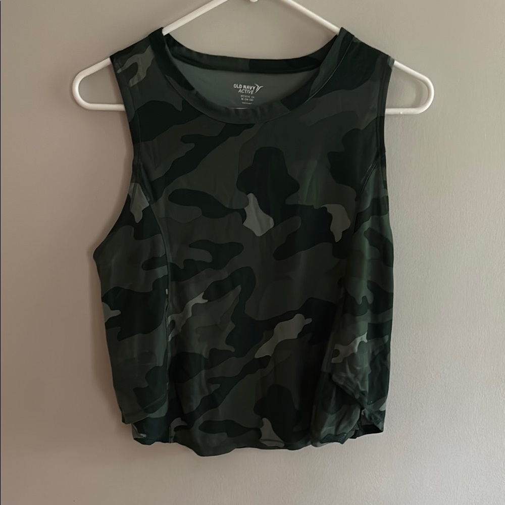 Old Navy Green Boxy Crop Tank Top